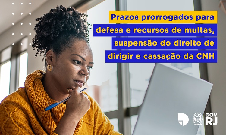 Banner informativo dos prazos para defesa e recursos de multas, suspensão do direito de dirigir