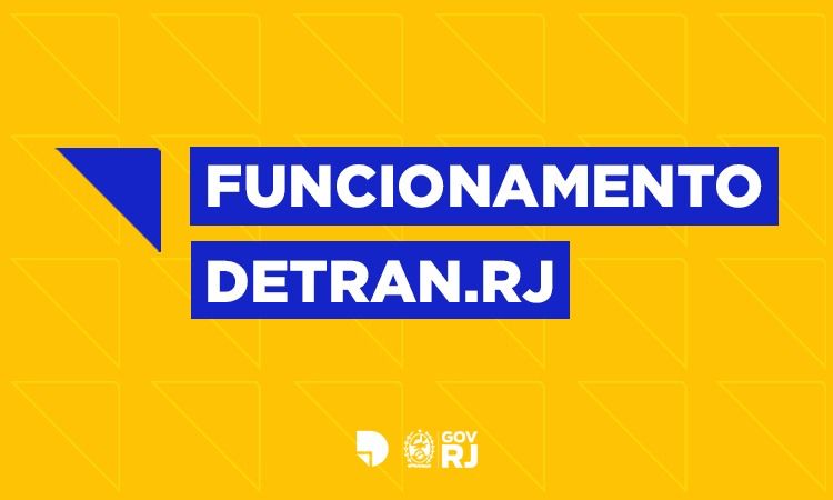banner informativo com mensagem: funcionamento do Detran.RJ