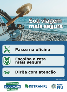 banner do material educativo: Viagem Segura. Opção em PDF para baixar